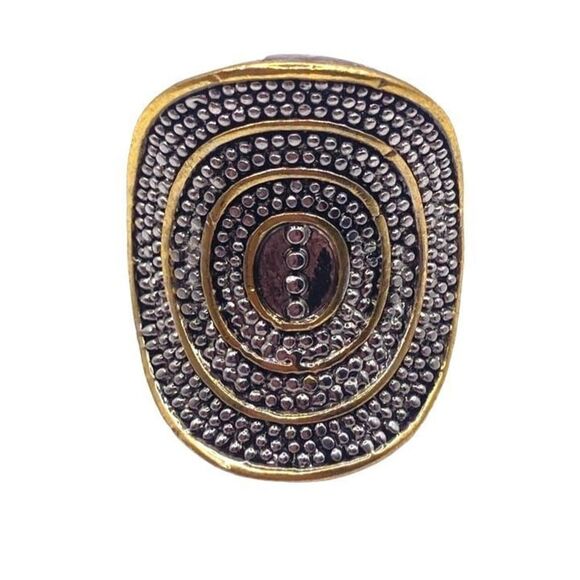 Mixed metal two tone saddle ring size 6 - Picture 1 of 3